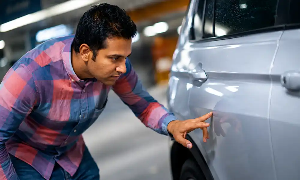 3 step pre-check flowchart for DIY car dent removal