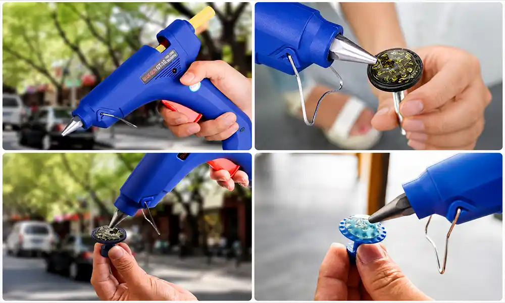 Hot glue and pin puller dent kit for DIY car dent removal
